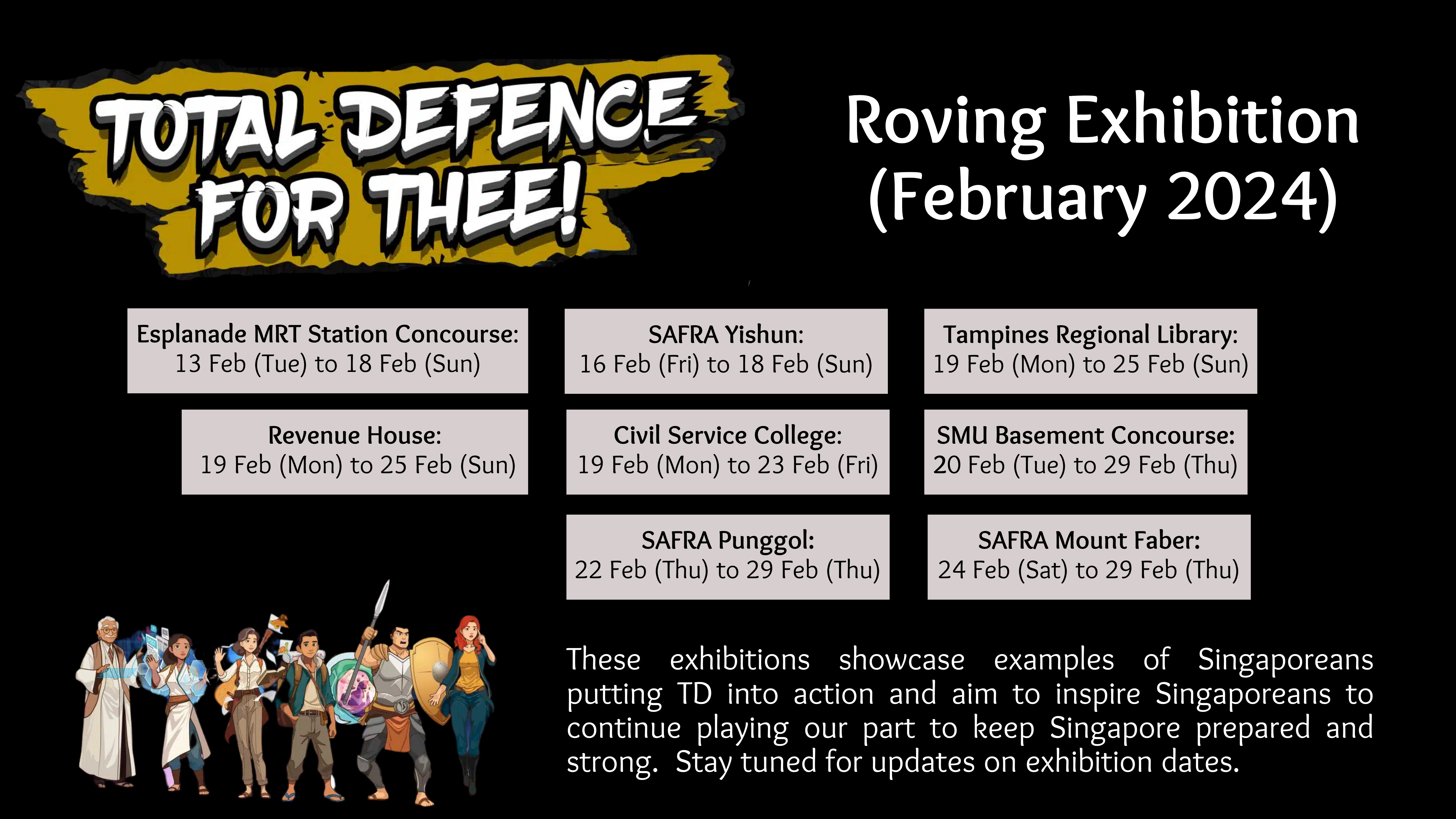 TD40 Roving Exhibition Schedule (Feb 2024)