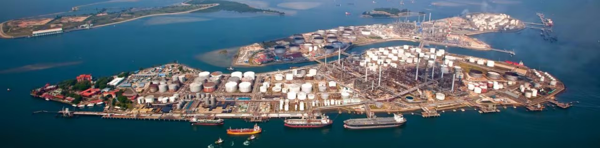 An aerial shot of Pulau Bukom