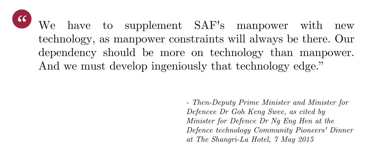 Dr Goh Keng Swee quote SAF Singapore Armed Forces manpower technology