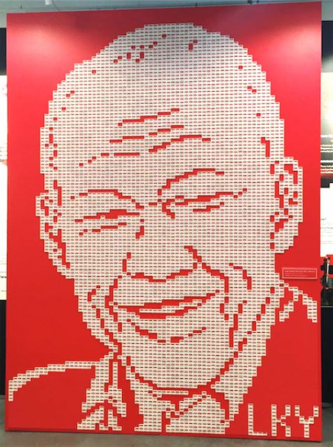 Portrait of Mr LKY made using erasers